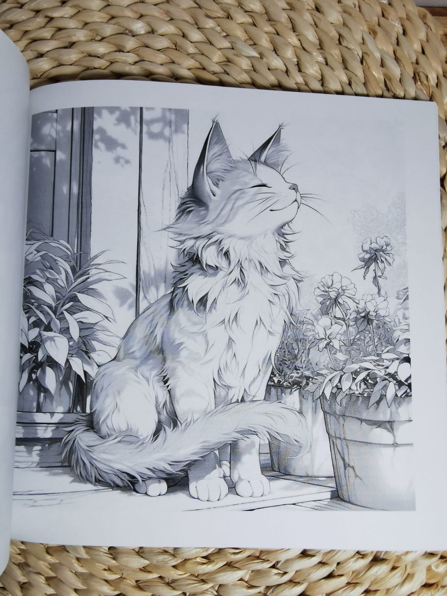 Adult Sketch Colouring Book: Cats and Flowers - Colour Mindlessly and Refresh