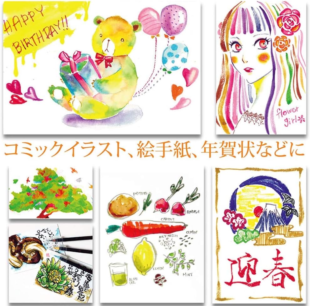 Akashiya SAI High Quality 15 Watercolour Brush Pen Set CA350S-01