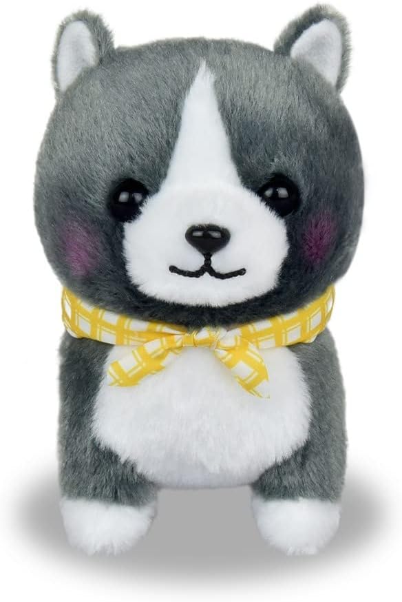 Amufun Cute Akita Inu Dog Puppy Grey Kawaii Stuffed Plush Toy Mameshiba