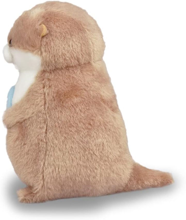 Amufun Cute Baby Otter Holding Fish Kawaii Stuffed Plush Toy