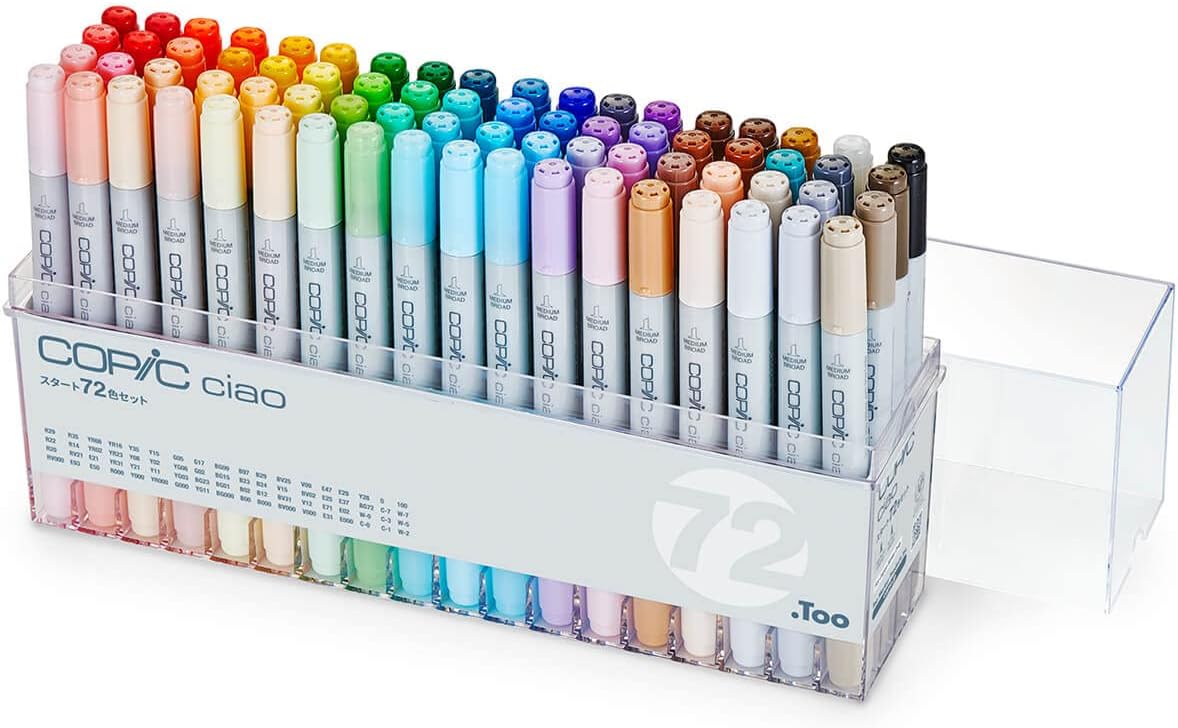 COPIC Ciao Starter 72-Colour 72.Too Illustration Markers Beginner