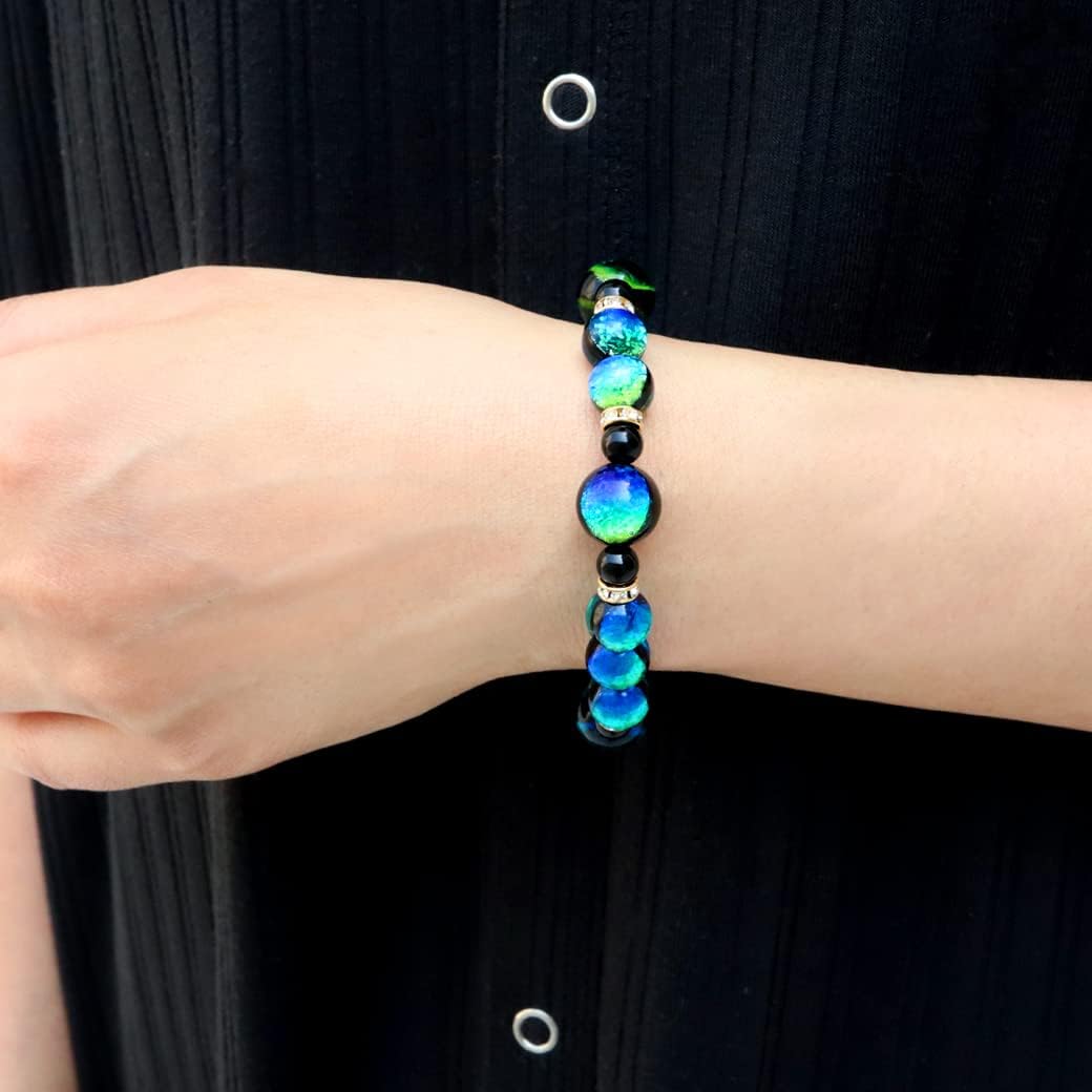 Firefly Hotaru glass blue glow in dark bracelet 15cm Okinawa