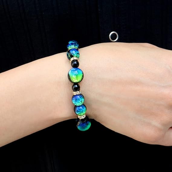 Firefly Hotaru glass blue glow in dark bracelet 15cm Okinawa