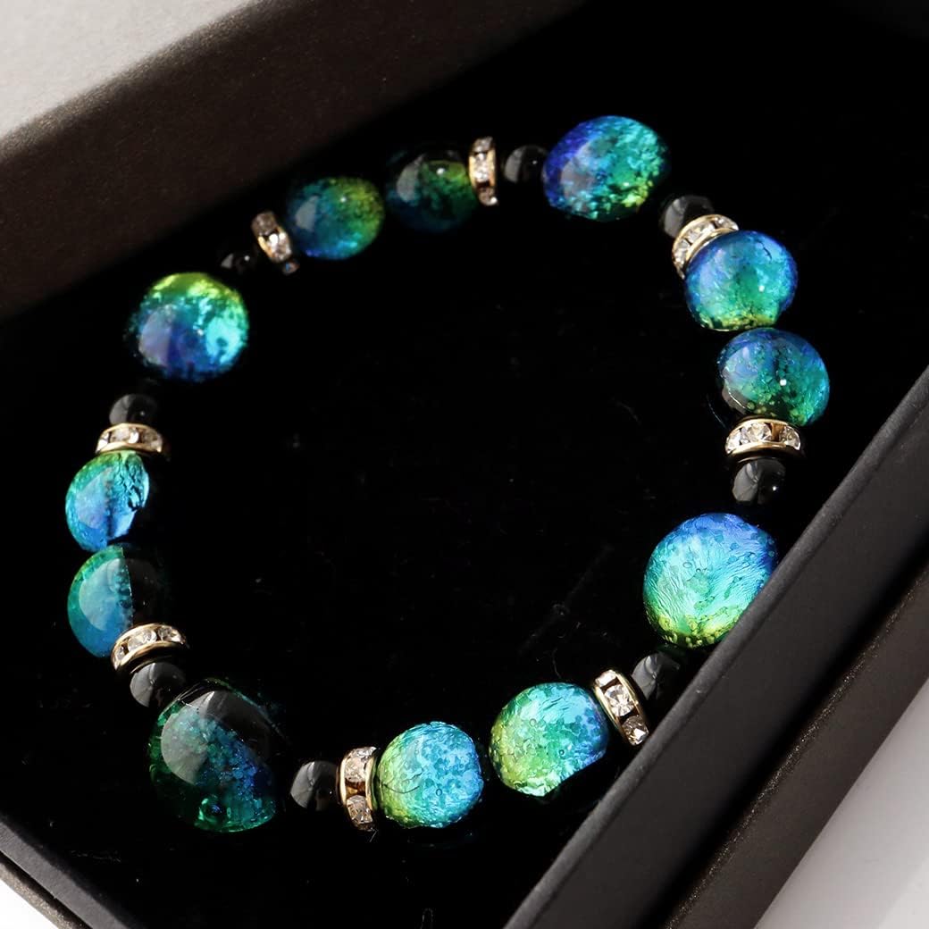 Firefly Hotaru glass blue glow in dark bracelet 15cm Okinawa