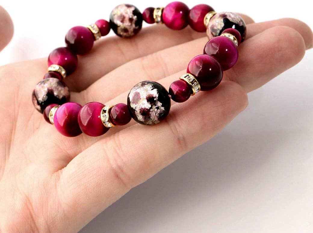 Firefly Hotaru glass pink glow in dark bracelet 15cm Okinawa