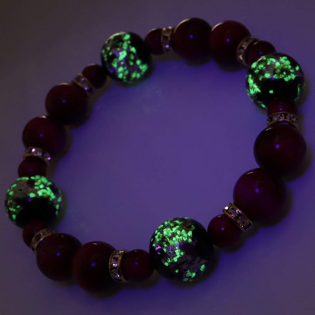 Firefly Hotaru glass pink glow in dark bracelet 15cm Okinawa