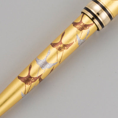 Hakuichi Maki-e Ballpoint Gold Leaf Pen Thousand Paper Cranes
