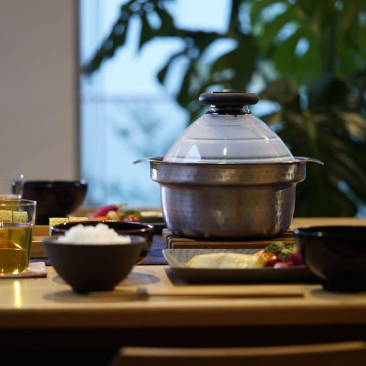 Hario GIS-200 Yukihara Rice Pot 2.8L Stainless Steel Glass Lid