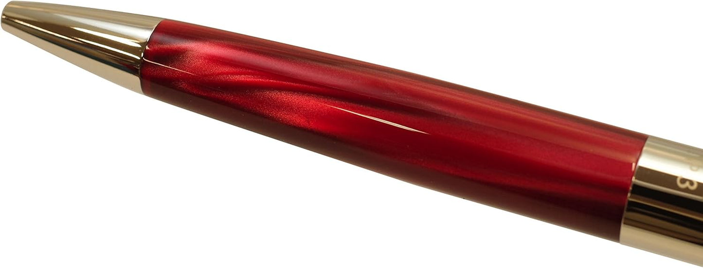 Itoya Romeo R261 No.3 Thin Shaft Barrel Ballpoint Pen Italian Red 0.7 mm