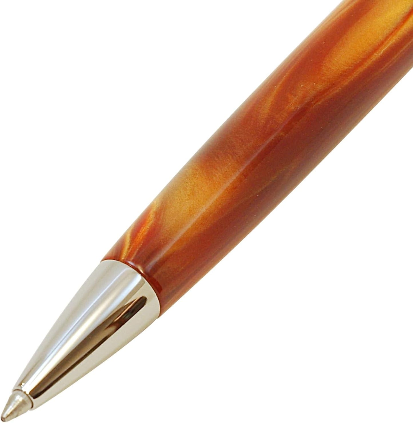 Itoya Romeo R284 No.3 Thin Shaft Barrel Ballpoint Pen Italian Amber 0.7 mm