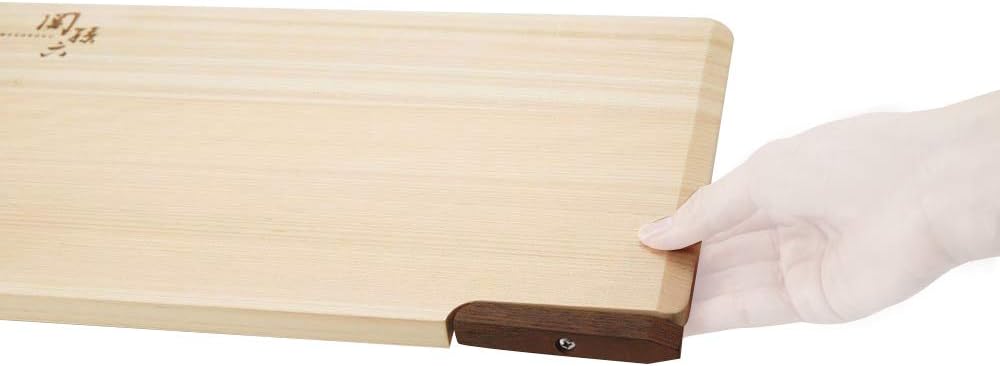 KAI Seki Magoroku Hinoki Wood Chopping Board with Stand 39 x 24 cm
