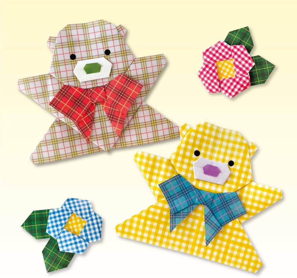 Kamikey Origami Antibacterial Plaid Set 72 sheets 15 cm x 15 cm