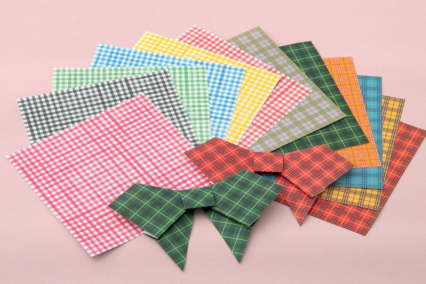 Kamikey Origami Antibacterial Plaid Set 72 sheets 15 cm x 15 cm