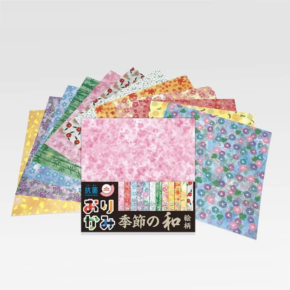 Kamikey Origami Antibacterial Seasonal Set 96 sheets 15 cm x 15 cm