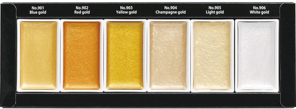 Kuretake Gansai Tambi Starry Colours Set of 6 Watercolour Paints