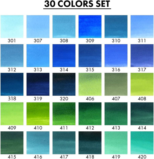 Kuretake ZIG Clean Color Real Brush Watercolour Set of 30 RB-6000AT/30VB