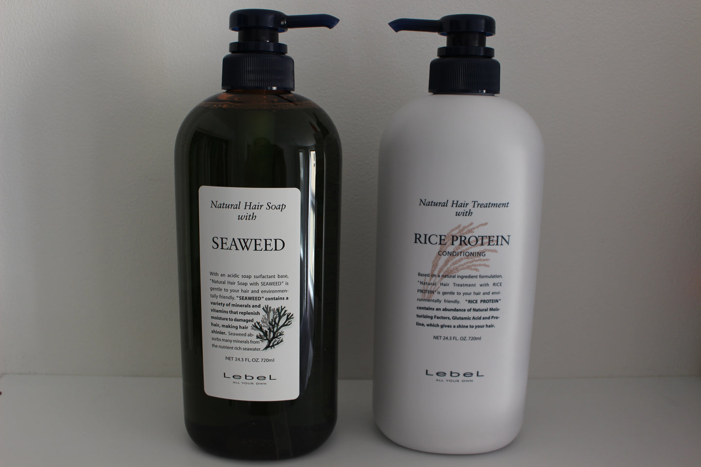 LebeL Natural Hair Soap Seaweed & Natural Hair Treatment Rice Protein 720ml each