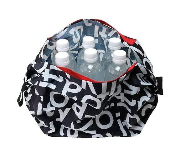 MARNA Shupatto Compact Bag Eco Bag Folding S size Itoya Studio Black
