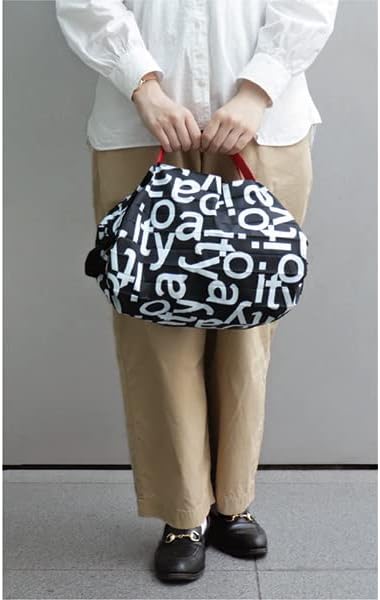 MARNA Shupatto Compact Bag Eco Bag Folding S size Itoya Studio Black