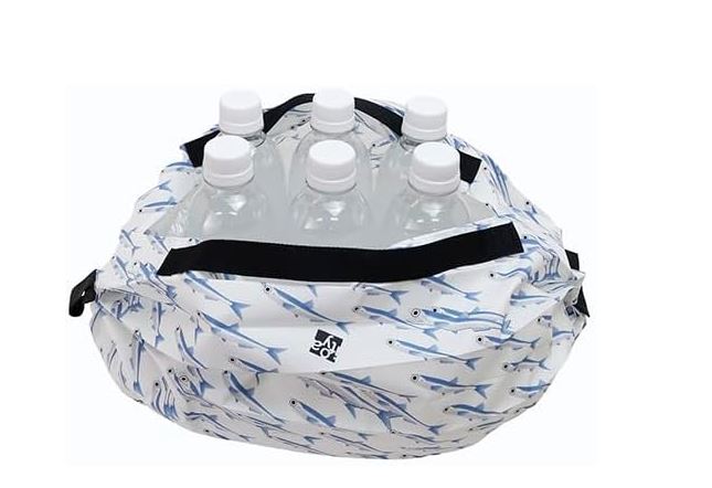 MARNA Shupatto Compact Bag Eco Bag Folding S size White Sardine Shape
