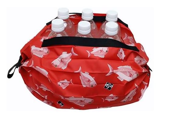 MARNA Shupatto Compact Bag Eco Bag Folding S size Red Sea Bream Shape