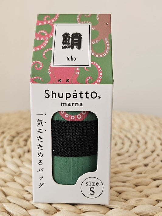 MARNA Shupatto Compact Bag Eco Bag Folding S size Green Octopus Shape