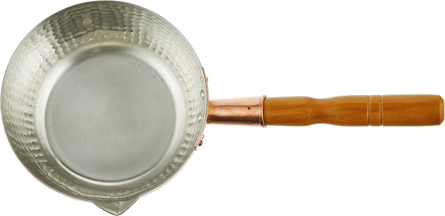 Maru Shin Copper Yukihira Pot Snow Flat 18cm 1.4 L