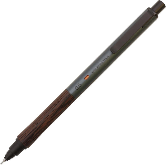 Mitsubishi Uni Kuru Toga Wood 0.5mm Mechanical Pencil Steel Grey M5-KW