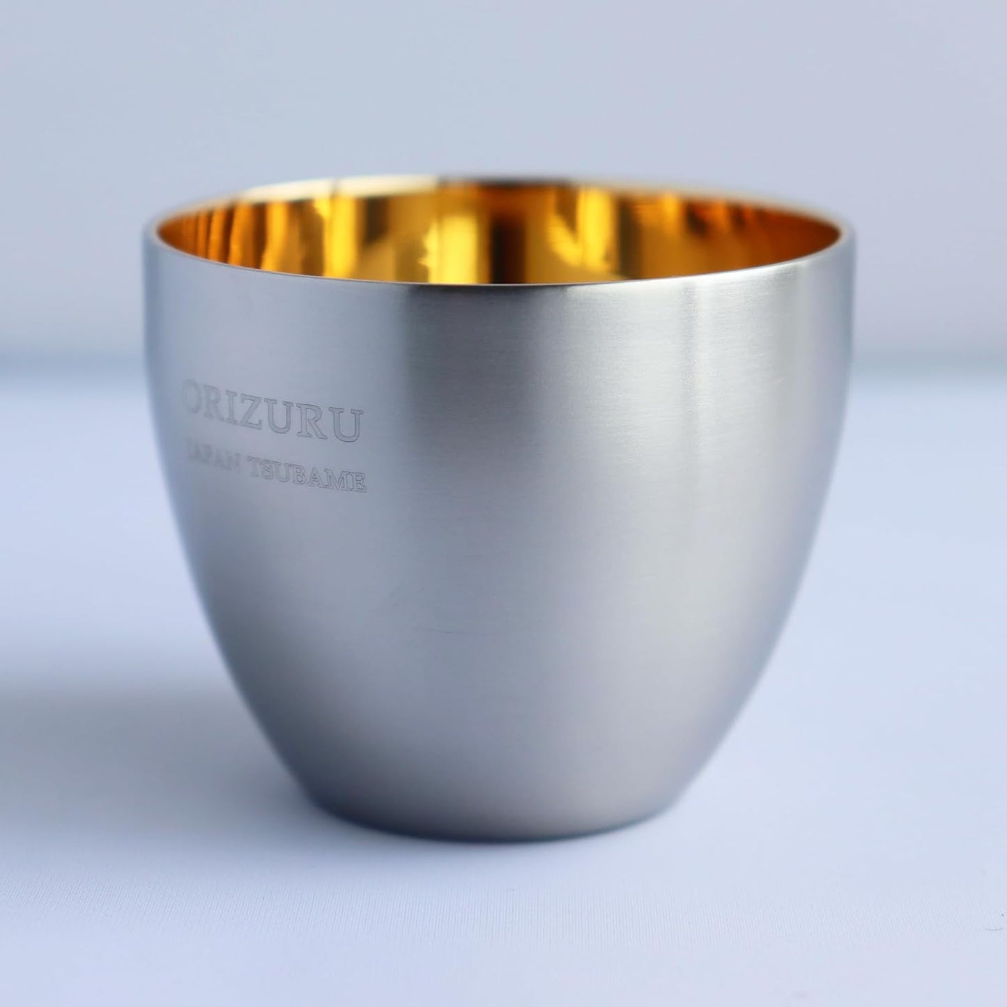 Nagao Guinomi Gold Crane Japanese Sake Cup Stainless Steel 6x5 cm