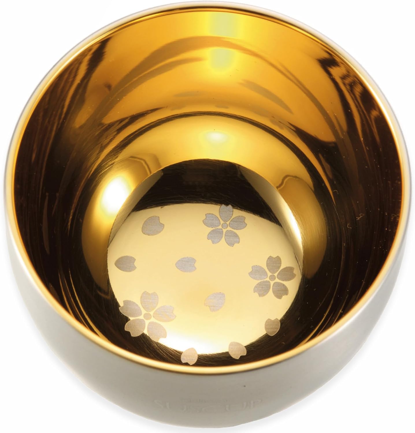 Nagao Guinomi Gold Sakura Japanese Sake Cup Stainless Steel 6x5 cm