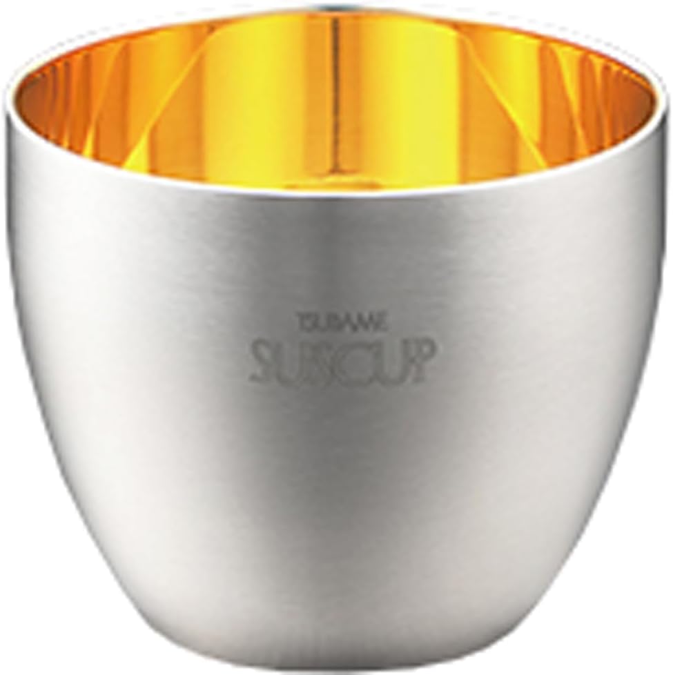 Nagao Guinomi Gold Sakura Japanese Sake Cup Stainless Steel 6x5 cm
