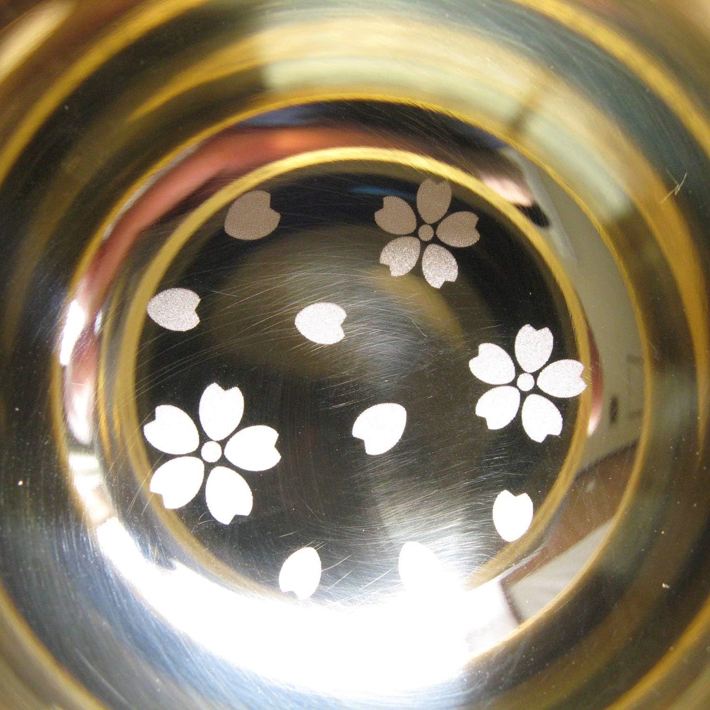 Nagao Guinomi Gold Sakura Japanese Sake Cup Stainless Steel 6x5 cm