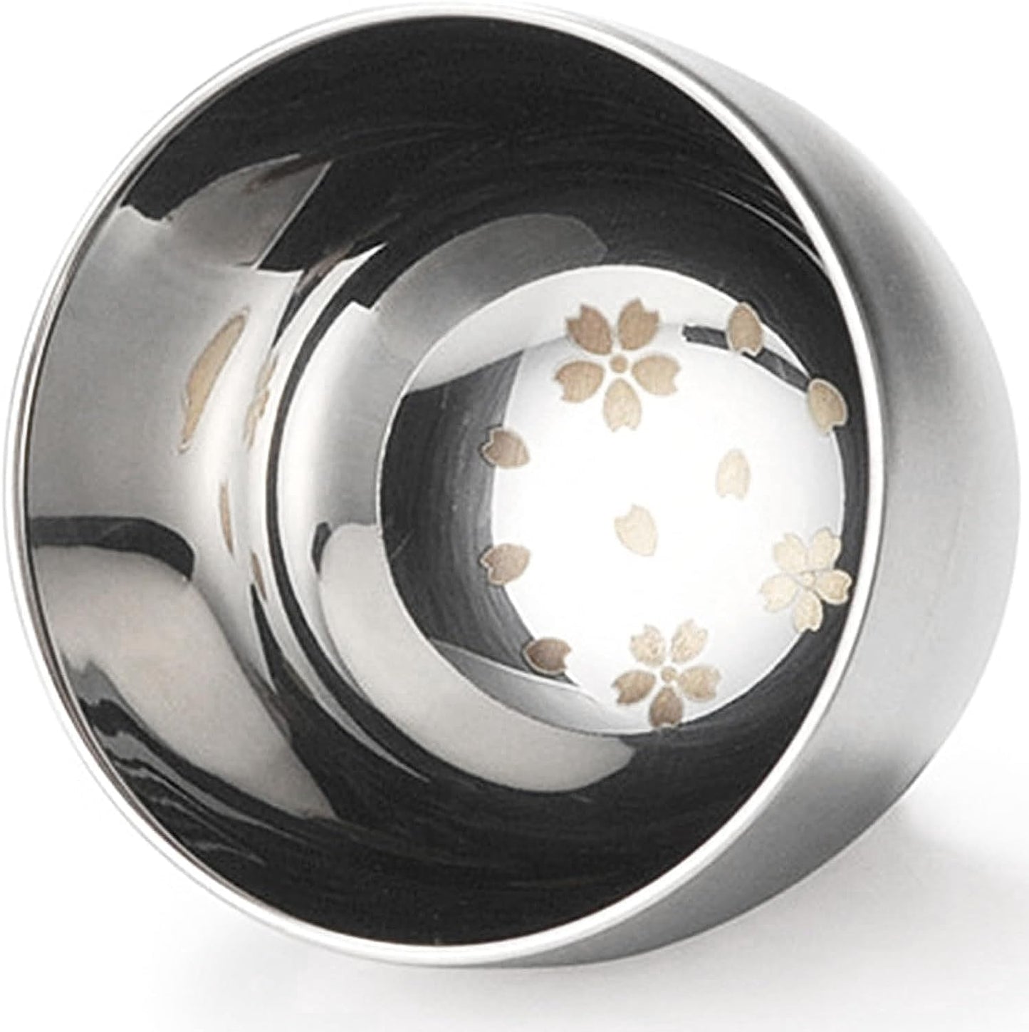 Nagao Guinomi Sakura Japanese Sake Cup Stainless Steel 6x5 cm