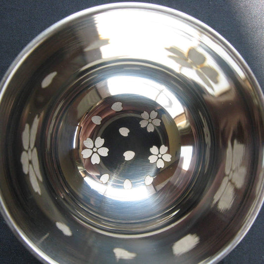 Nagao Guinomi Sakura Japanese Sake Cup Stainless Steel 6x5 cm