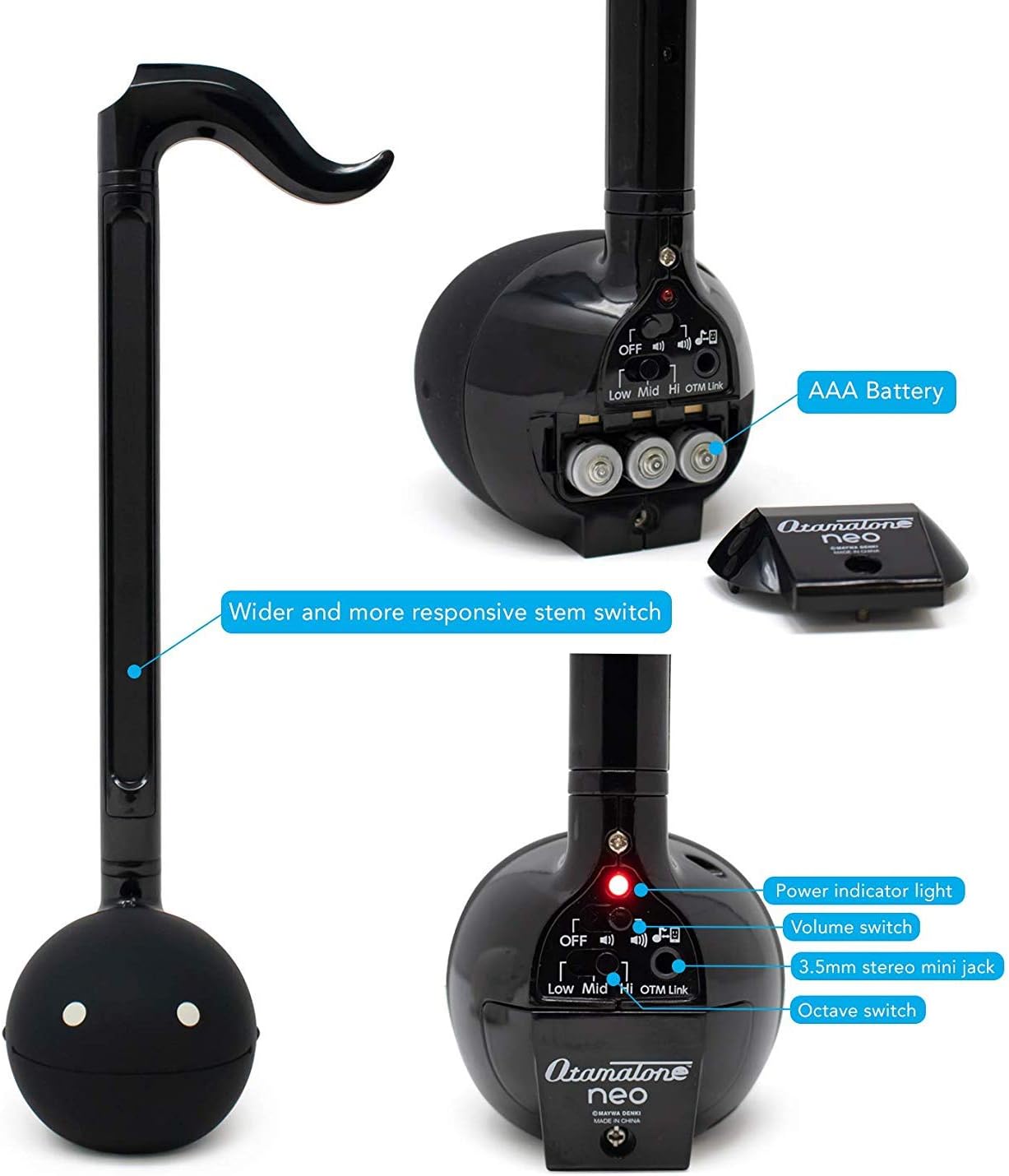 Otamatone Cube Neo Black synthesizer Maywa Denki Electronic Musical Instrument