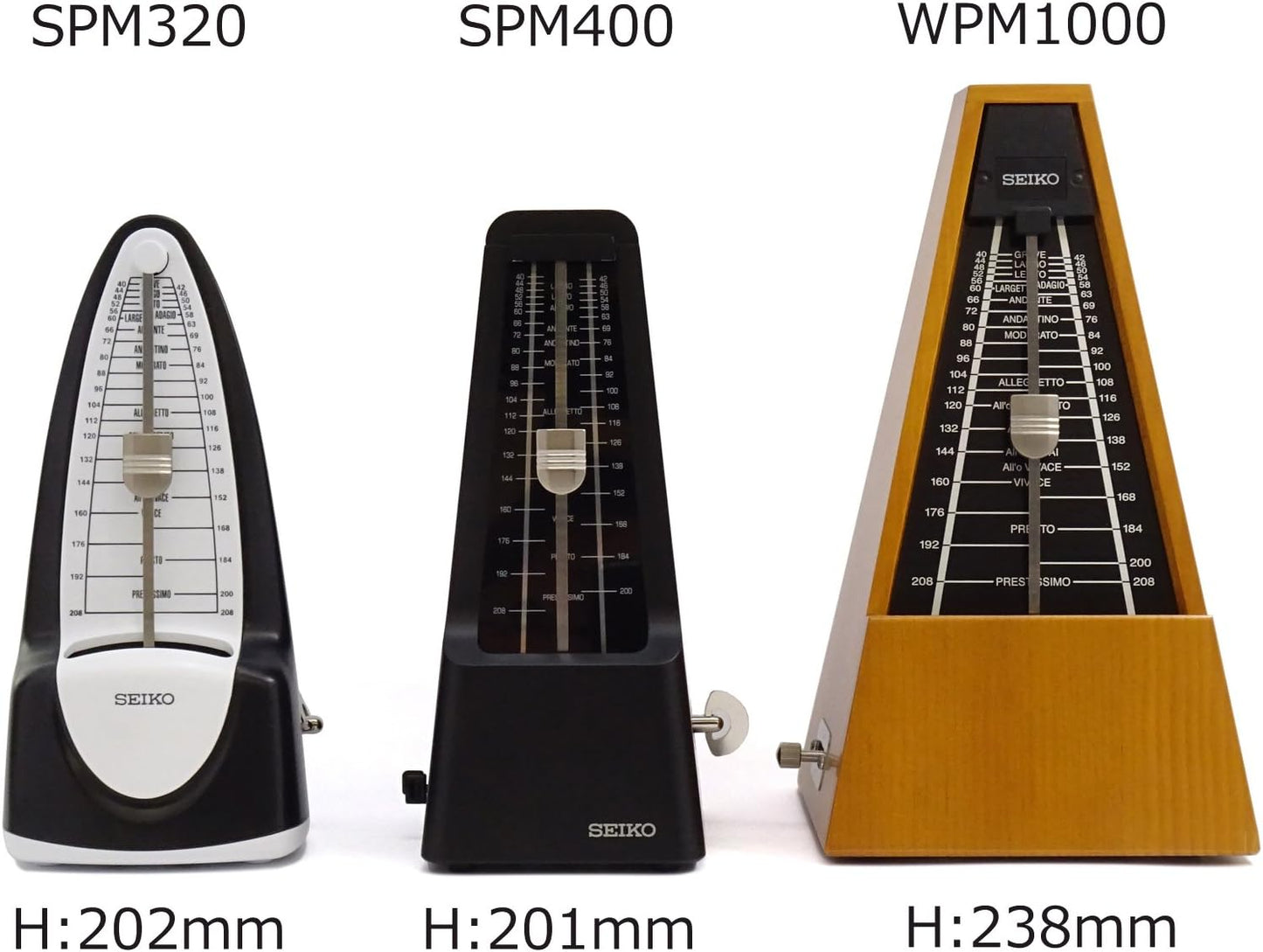 SEIKO Metronome Brass Pendulum SPM400B 900 Black for Instruments