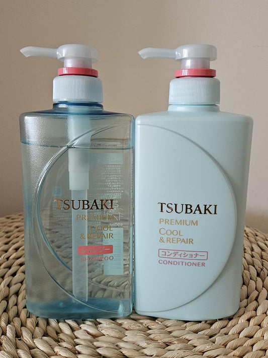 TSUBAKI Premium Cool Shampoo & Conditioner Set Summer Limited 490 ml each