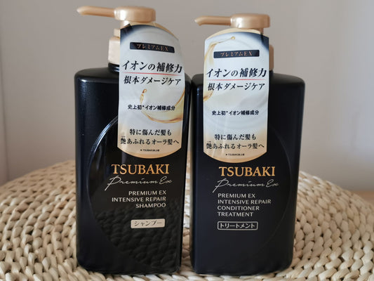 TSUBAKI Premium EX Intensive Repair Set Shampoo + Conditioner 490 ml each