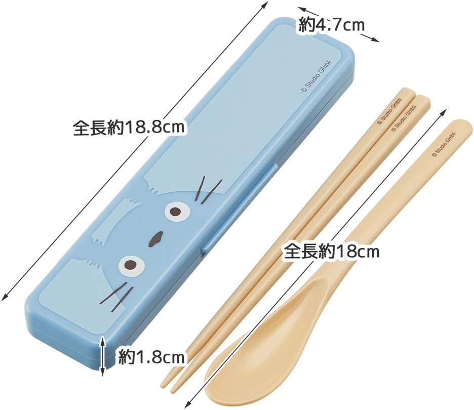 SKATER My Neighbour Totoro Blue Chopsticks Lunch Set 6.5 inch