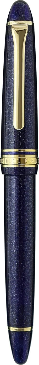 Sailor Fountain Pen Profit Light 14 Karat Gold Trim Shining Blue Zoom 11-1038-740