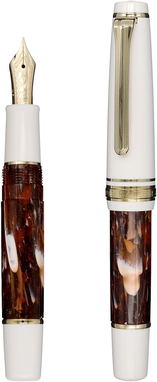 Sailor Professional Gear Slim Mini Rencontre Fountain Pen Medium Fine 14K Nib Marron Chestnut 11-2231-380