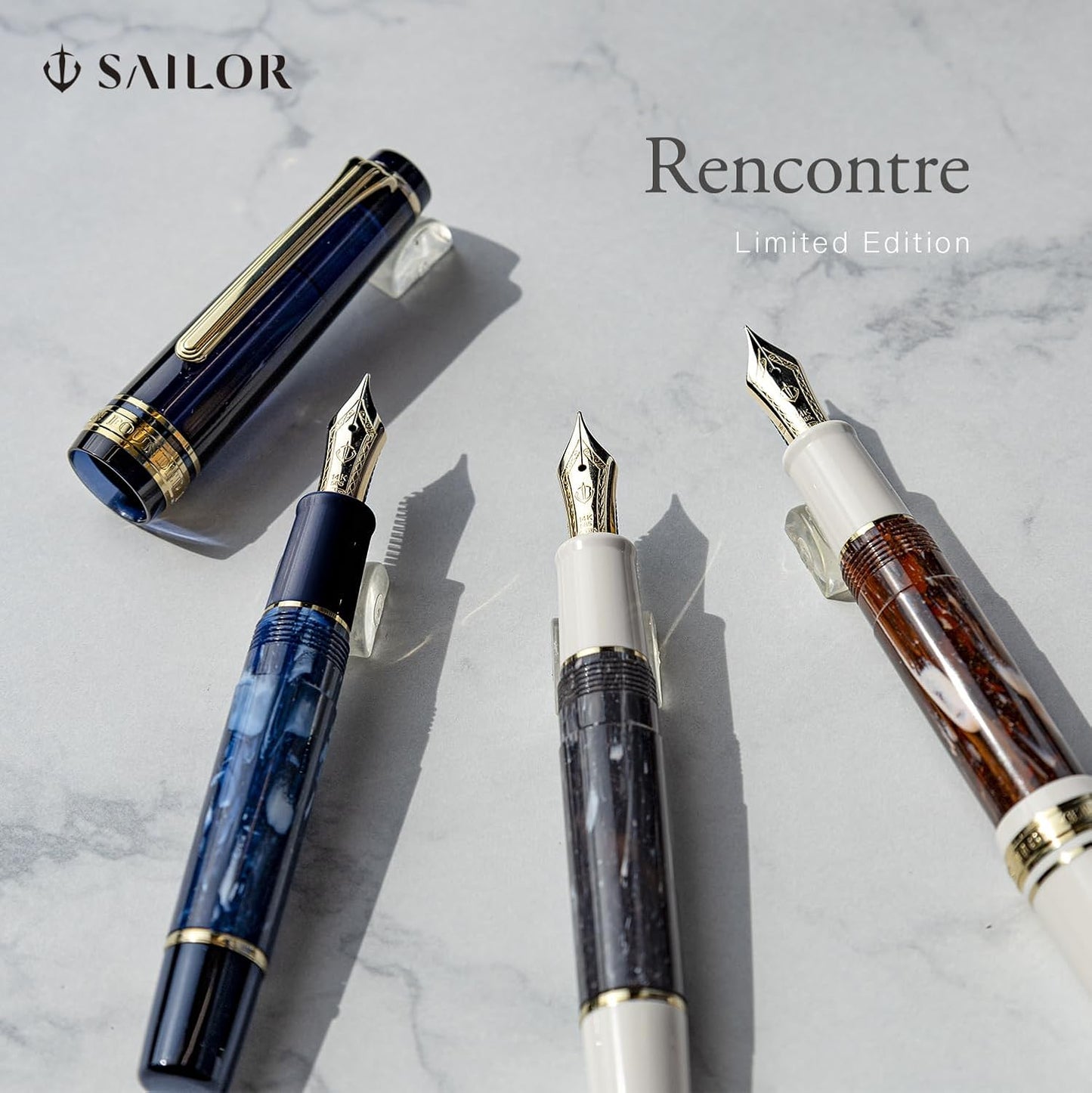 Sailor Professional Gear Slim Mini Rencontre Fountain Pen Medium Fine 14K Nib Marron Chestnut 11-2231-380