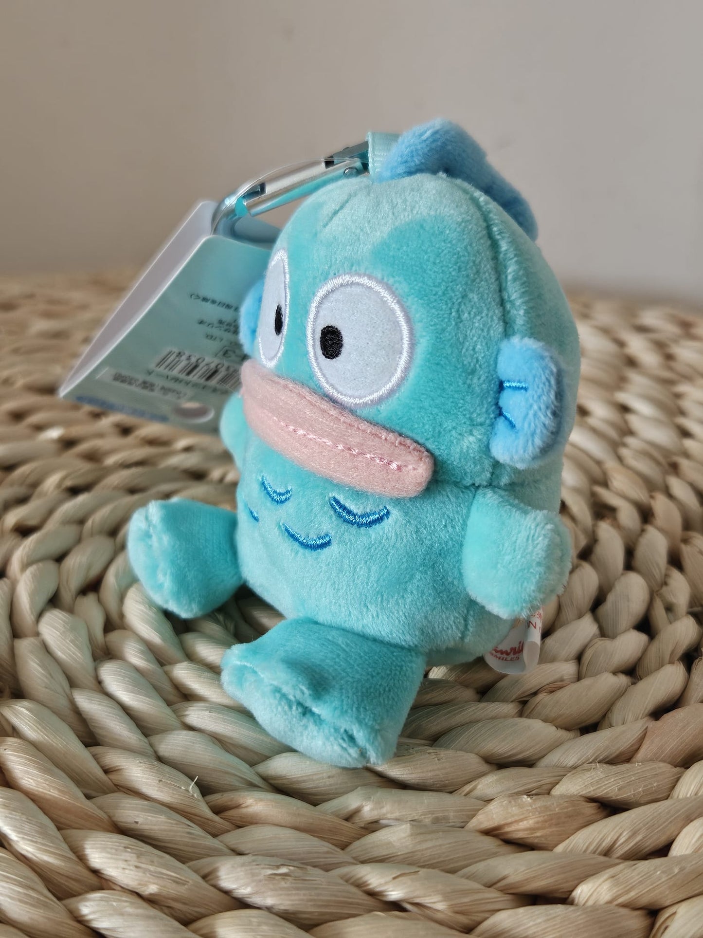 Sanrio Official Hangyodon Mini Mascot Plush Toy Blue-coloured Key chain