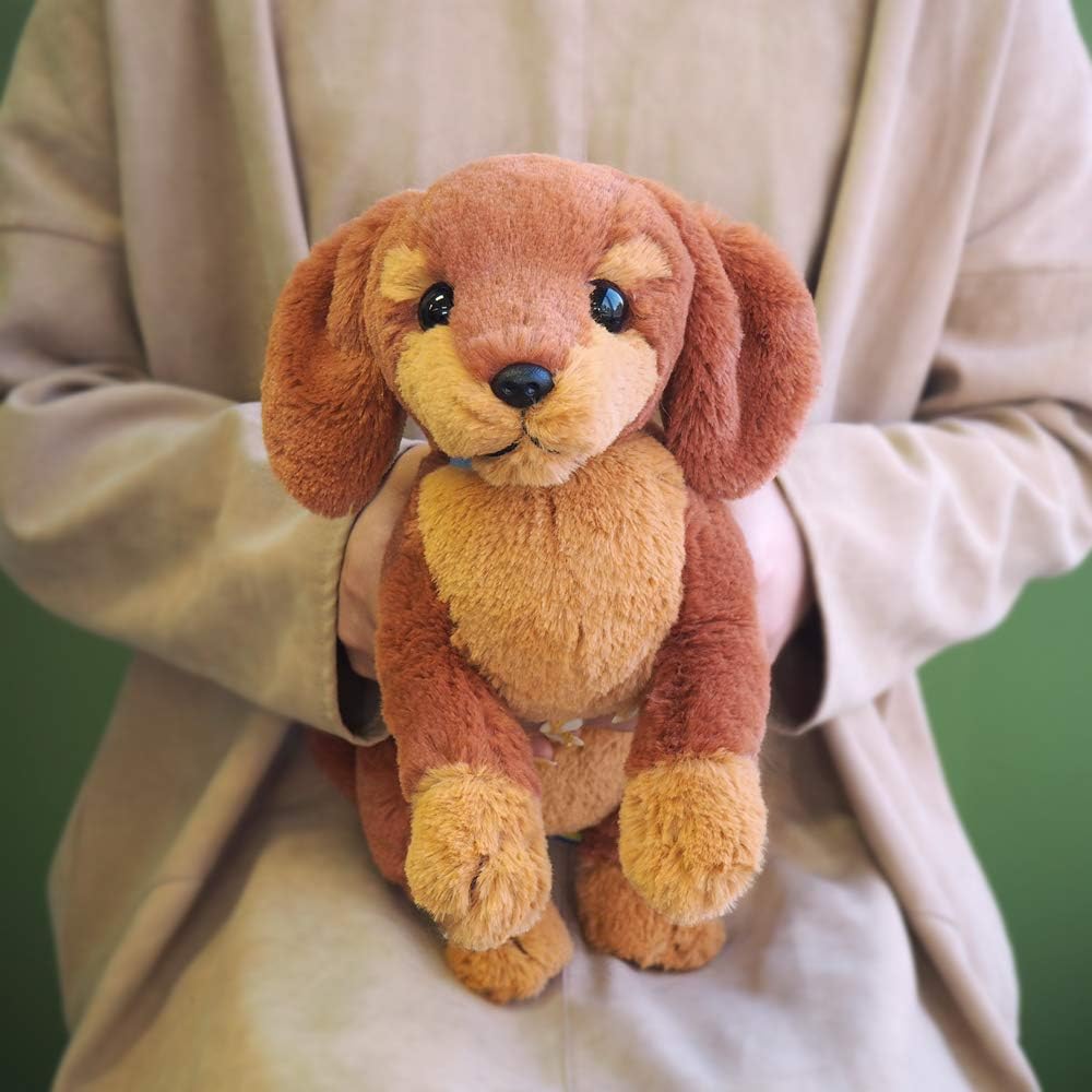 Sun Lemon Knee Dog Miniature Dachshund Light Brown S 14×37×17cm Stuffed Animal