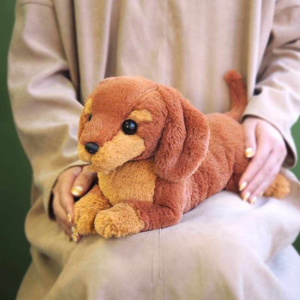 Sun Lemon Knee Dog Miniature Dachshund Light Brown S 14×37×17cm Stuffed Animal