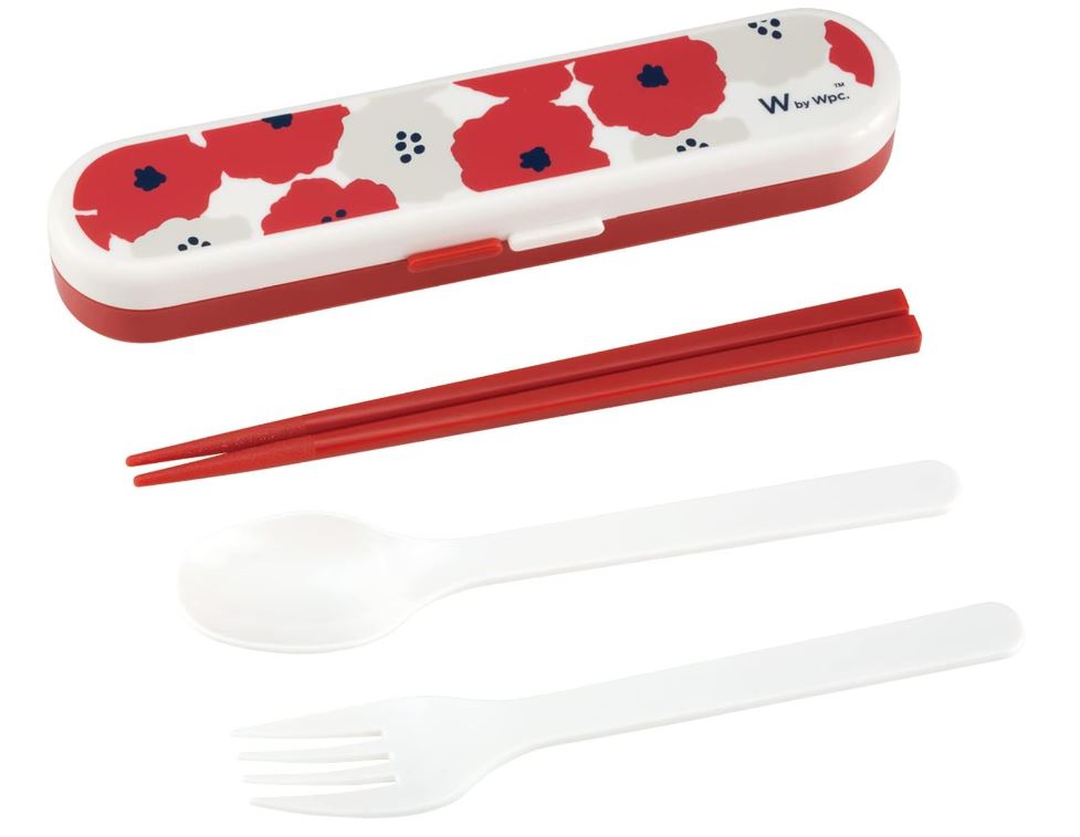 WPC. Cute Peony Women's Chopsticks, Cutlery & Case Set