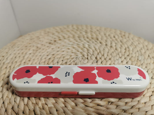 WPC. Cute Peony Women's Chopsticks, Cutlery & Case Set