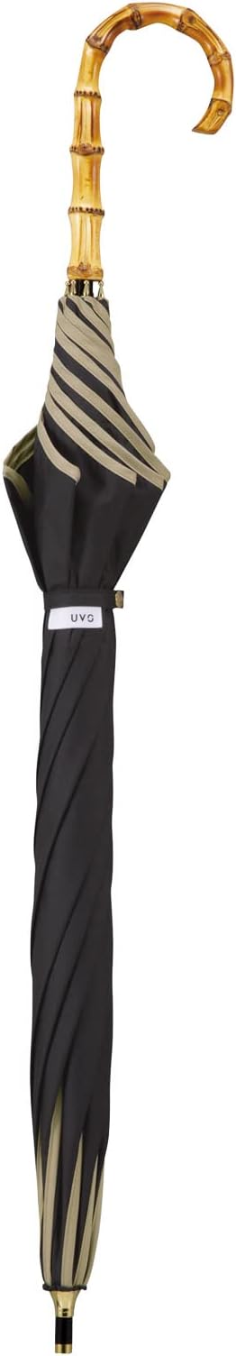 Cute Long Womens Black Long Flower Umbrella UV 50+ Rain and Sun Proof 55cm