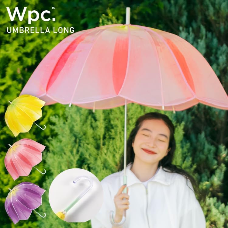 WPC. Cute Womens Purple Tulip Shaped Long Glossy Umbrella Adult
