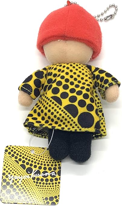 Yayoi Kusama Soft Plush Toy Keychain Yellow Polka Dot Dress